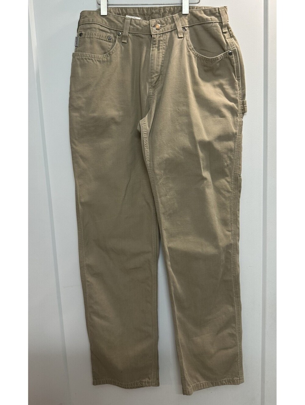 Carhartt Women’s Tan Brown Loose Fit Canvas Work Utility Pants 10 (30”x32”)